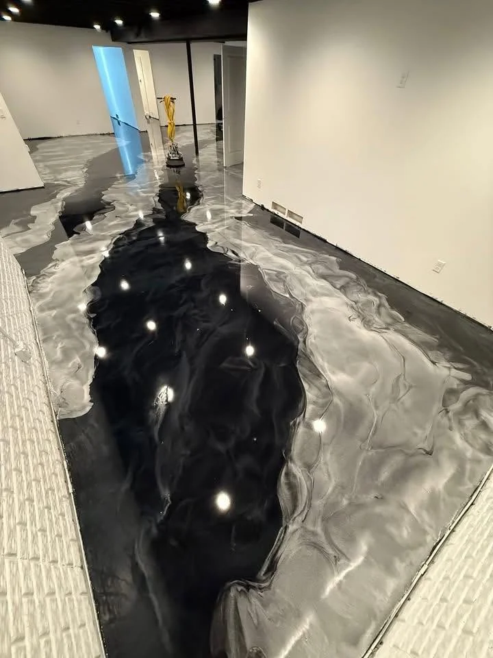 Metallic marble floor, residential install in Windsor