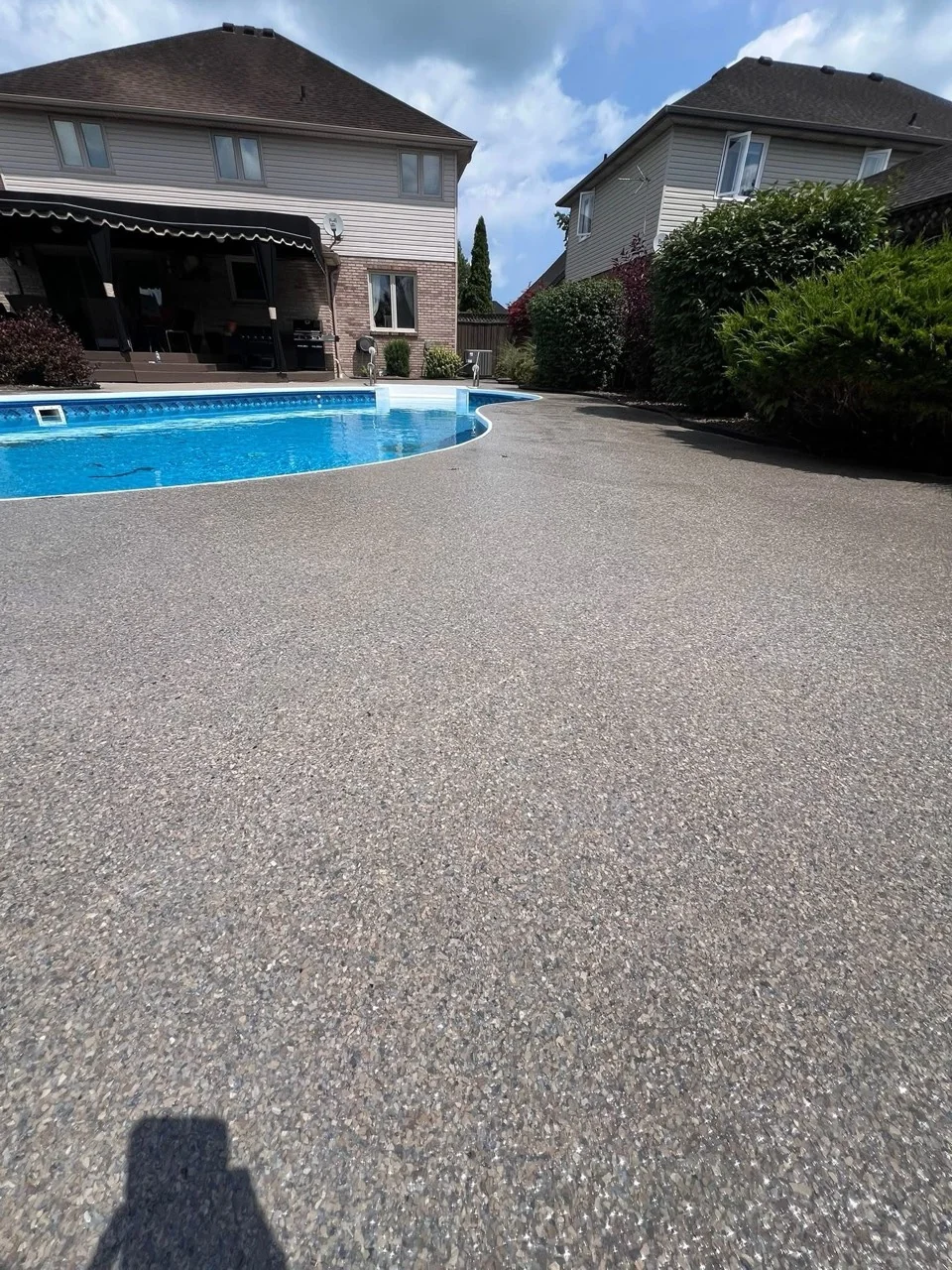 Backyard pool deck patio, Essex